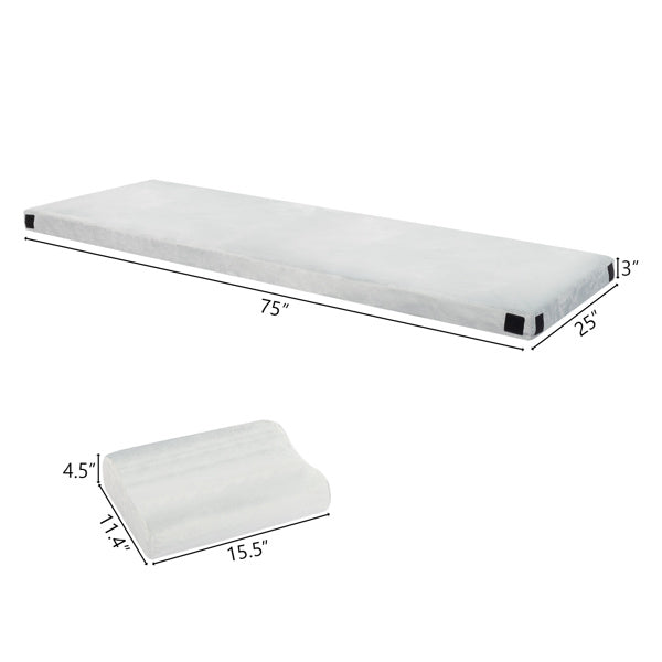 75"D x 25"W x 3"H Memory Foam Camping Mattress