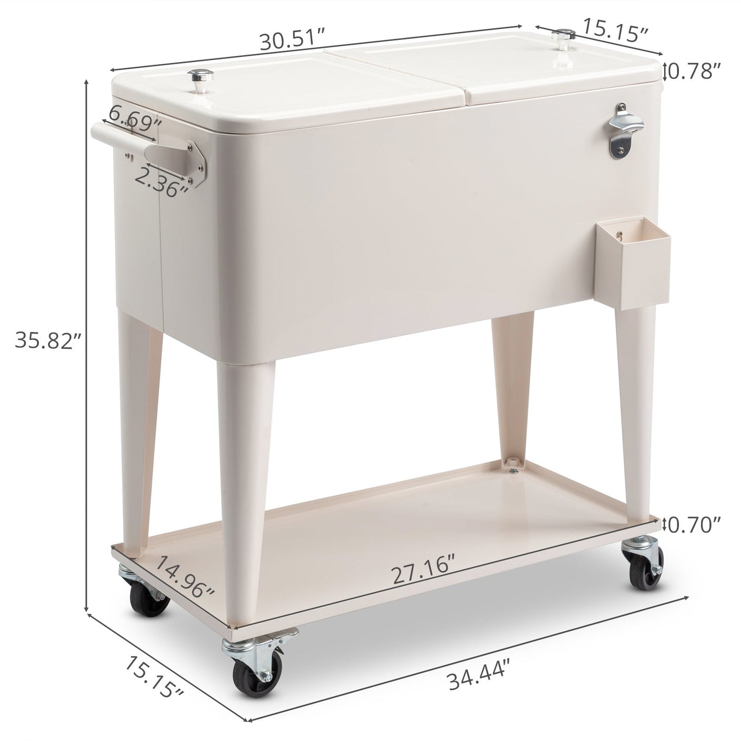 80Qt White Box White Square Foot Tube With Drain Pipe Freezer Incubator